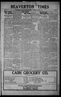 Beaverton times. (Beaverton, Or.) 191?-19??, March 16, 1916, Image 1