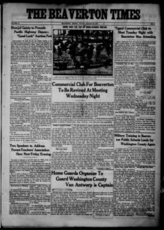 Beaverton times. (Beaverton, Or.) 191?-19??, January 25, 1918, Image 1