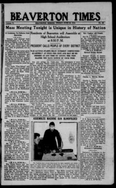 Beaverton times. (Beaverton, Or.) 191?-19??, June 28, 1918, Image 1