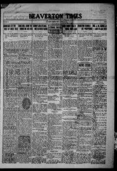 Beaverton times. (Beaverton, Or.) 191?-19??, March 18, 1921, Image 1