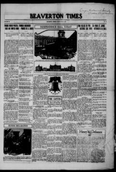 Beaverton times. (Beaverton, Or.) 191?-19??, July 01, 1921, Image 1